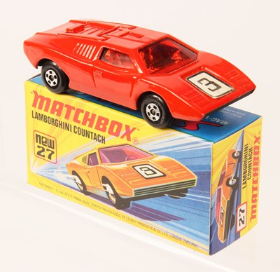 Lot 78 - Matchbox Superfast 27b Lamborghini Countach - RARE BURNT ORANGE BODY (DARKER SHADE) WITH RACING NUMBER 3 LABEL