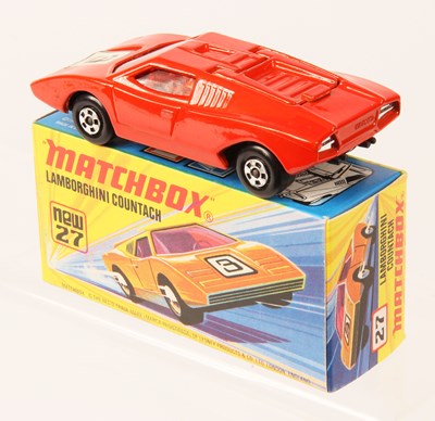 Lot 78 - Matchbox Superfast 27b Lamborghini Countach - RARE BURNT ORANGE BODY (DARKER SHADE) WITH RACING NUMBER 3 LABEL
