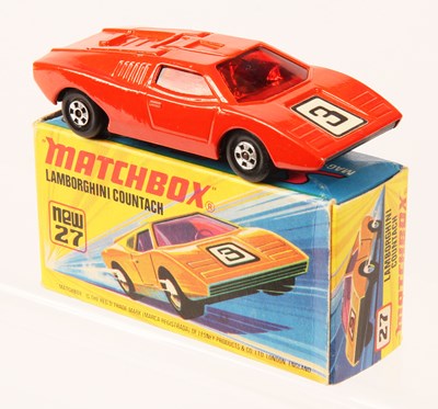 Lot 79 - Matchbox Superfast 27b Lamborghini Countach - RARE BURNT ORANGE BODY (LIGHTER SHADE) WITH RACING NUMBER 3 LABEL