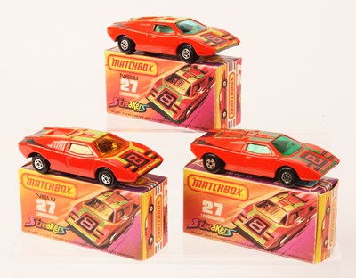 Lot 80 - Matchbox Superfast 3 x 27b Lamborghini Countach Streakers Issues