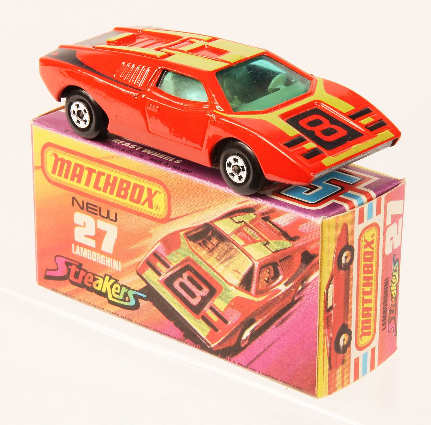 Lot 88 - Matchbox Superfast 27b Lamborghini Countach Streakers Issue WITH RARE BARE METAL BASE