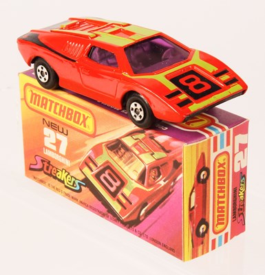 Lot 89 - Matchbox Superfast 27b Lamborghini Countach Streakers Issue RARE PURPLE WINDOWS + CHARCOAL BASE