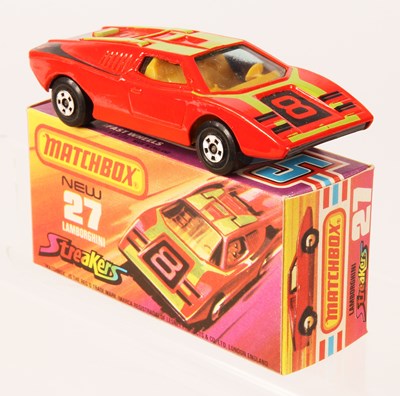 Lot 91 - Matchbox Superfast 27b Lamborghini Countach Streakers Issue RARE DARK YELLOW INTERIOR