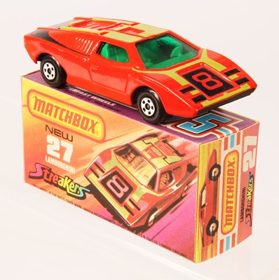 Lot 92 - Matchbox Superfast 27b Lamborghini Countach Streakers Issue RARE DARK GREEN WINDOWS
