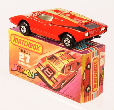 Lot 94 - Matchbox Superfast 27b Lamborghini Countach Streakers Issue RARE WHITE INTERIOR + GLOSS BLACK BASE