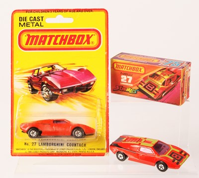 Lot 96 - Matchbox Superfast 2 x 27b Lamborghini Countach Streakers Issue WITH PURPLE WINDOWS