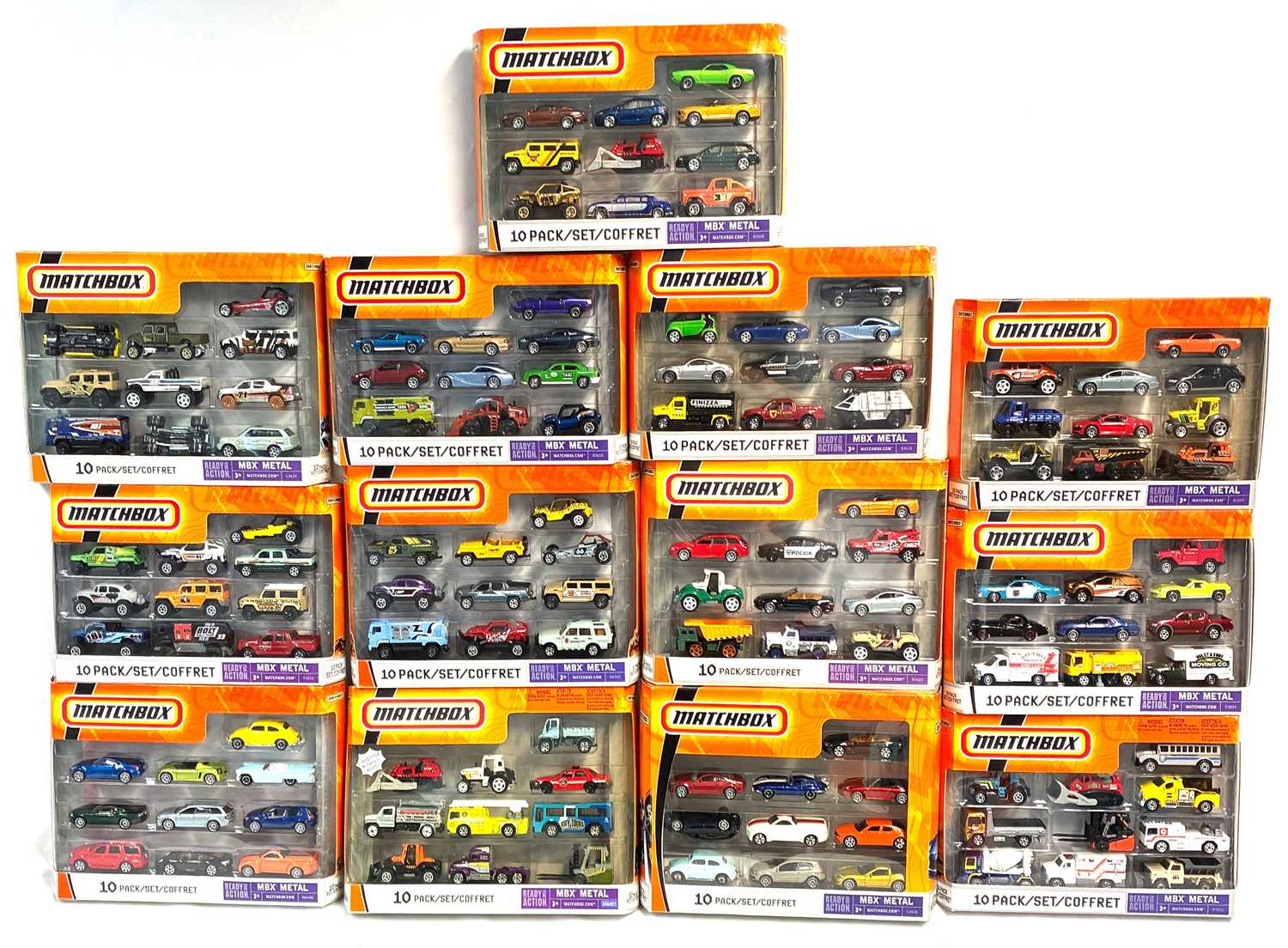 Lot 97 - Matchbox Die-Cast Modern Issue 10 Pack sets x 13