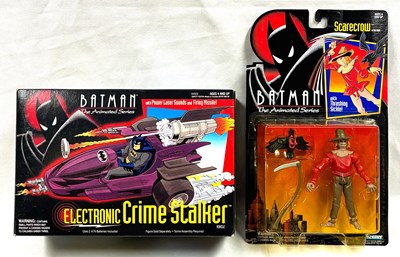 Lot 378 - Kenner Batman Animated Series Electronic Crime Stalker & Scarecrow figure MISP