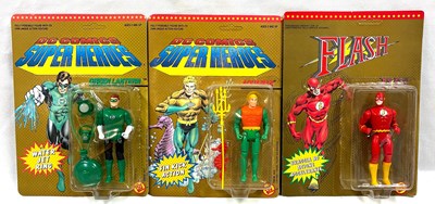 Lot 383 - Toy Biz DC Super Heroes figures x 3 Flash, Aquaman & Green Lantern MISP