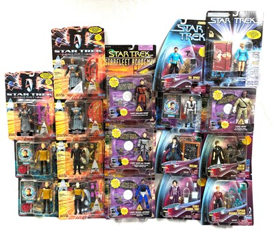 Lot 393 - Playmates Star Trek, Generations, Deep Space Nine& Starfleet Academy figures x 18 MISP