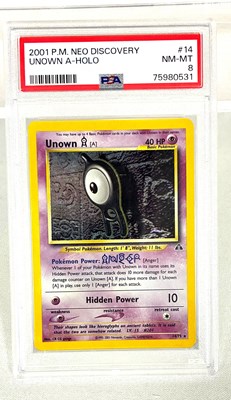 Lot 413 - Pokemon Neo Discovery Unown A Holo 14/75 PSA 8