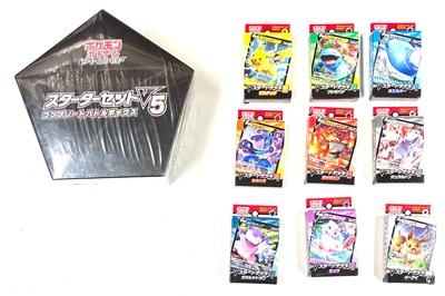 Lot 431 - Pokemon Starter Set V5 Complete Battle Set Sealed (Japanese) and Japanese V decks x 9 (10)