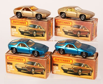 Lot 197 - Matchbox Superfast 4 x 59d Porsche 928