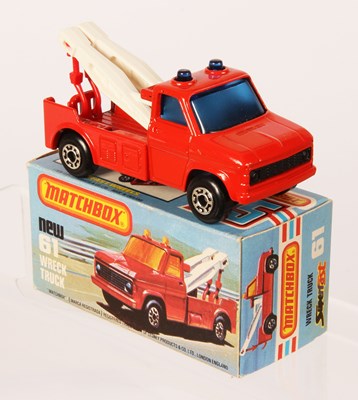 Lot 199 - Matchbox Superfast 61b Ford A Series Wreck Truck WITH RARE DARK BLUE WINDOWS