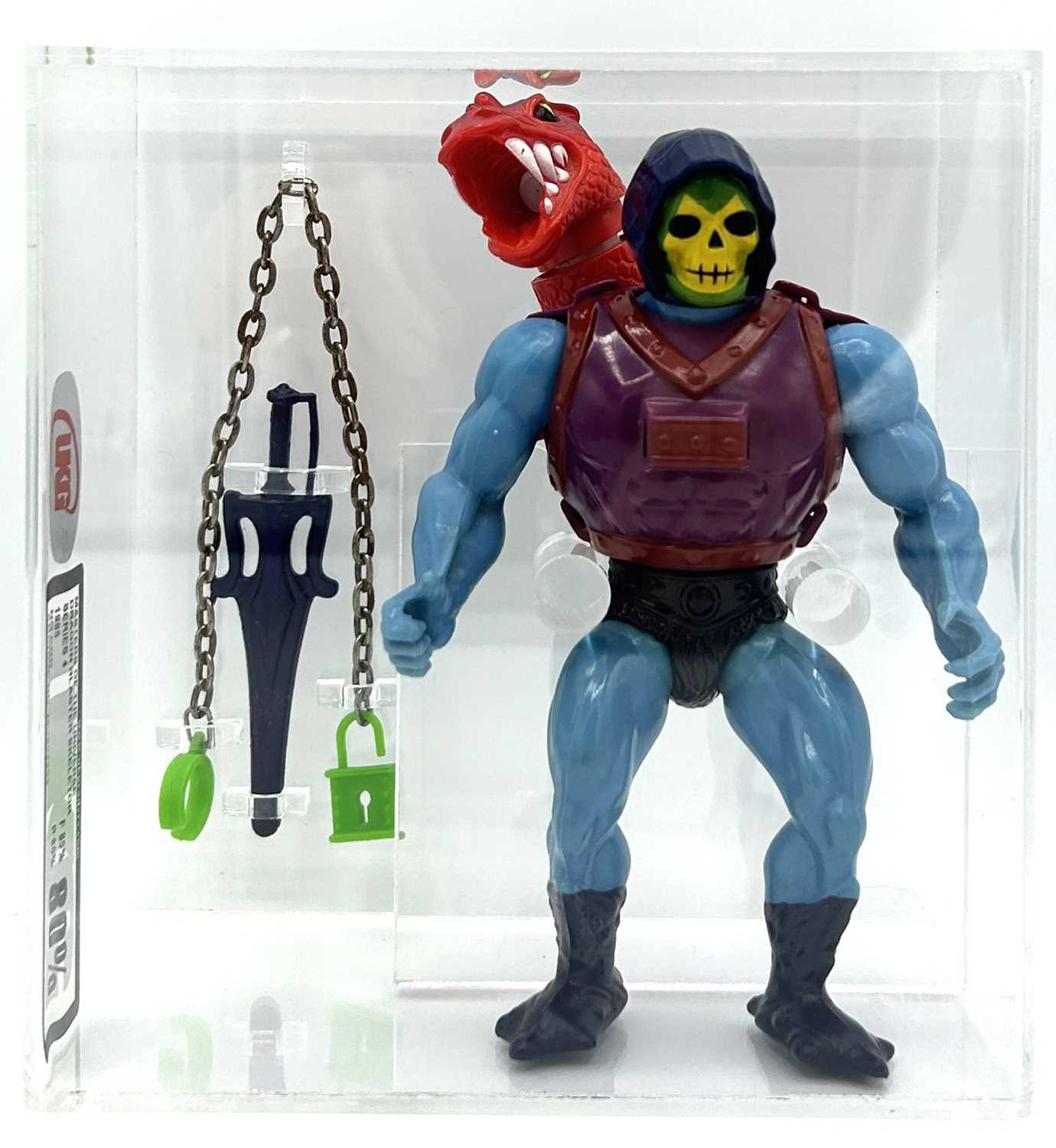 Lot 101 - Mattel Vintage Masters of the Universe Dragon Blaster Skeletor Series 4 1985 No COO - UKG Graded 80% 85/80.