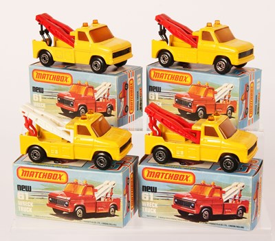 Lot 202 - Matchbox Superfast 4 x 61b Ford A Series Wreck Truck