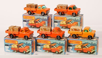 Lot 205 - Matchbox Superfast 5 x 66c Ford Transit Pick-up Truck Variations