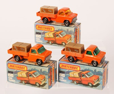 Lot 206 - Matchbox Superfast 3 x 66c Ford Transit Pick-up Truck Variations