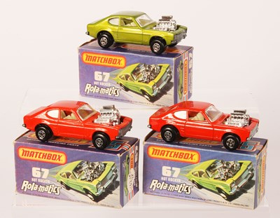 Lot 208 - Matchbox Superfast 3 x 67b Ford Capri Hot Rocker