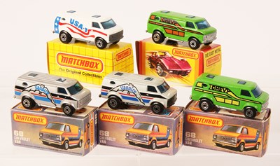 Lot 212 - Matchbox Superfast 5 x 68c Chevrolet Van Variations