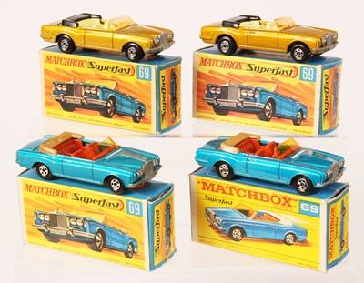 Lot 215 - Matchbox Superfast 4 x 69a Rolls Royce Silver Shadow Convertible