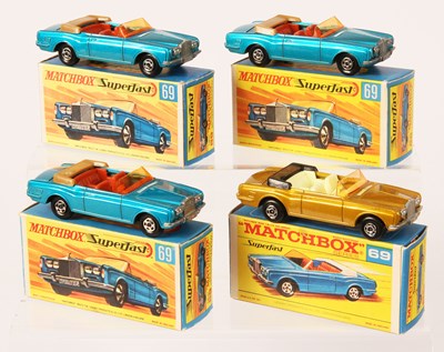 Lot 217 - Matchbox Superfast 4 x 69a Rolls Royce Silver Shadow Convertible
