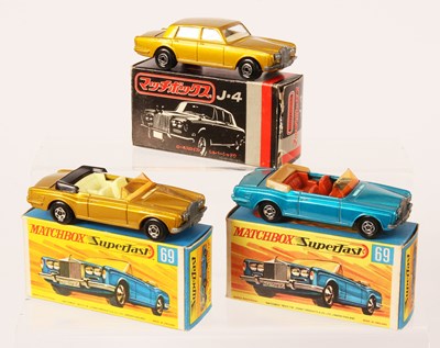 Lot 218 - Matchbox Superfast 2 x 69a Rolls Royce Silver Shadow Convertible & Japan Series 24a Rolls Royce