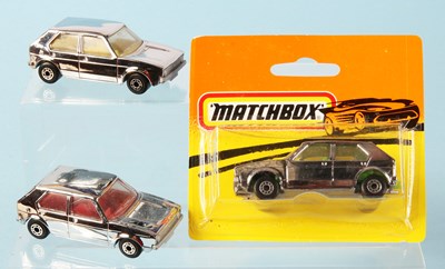 Lot 238 - Matchbox Superfast 3 x 7c Volkswagen Golf MADE IN BULGARIA ISSUES WITH CHROME PLATED BODY