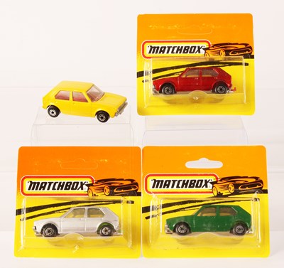 Lot 243 - Matchbox Superfast 4 x 7c Volkswagen Golf MADE IN BULGARIA ISSUES