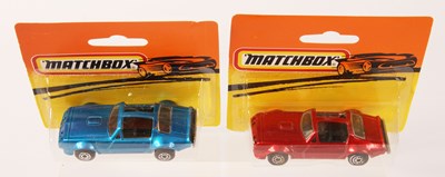 Lot 249 - Matchbox Superfast 2 x 16b Pontiac Firebird T-Bar MADE IN BULGARIA ISSUES WITH 5-ARCH WHEELS