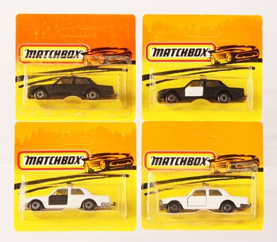 Lot 267 - Matchbox Superfast 4 x 56c Mercedes 450 SEL Police Car MADE IN BULGARIA ISSUES