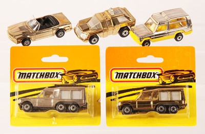 Lot 280 - Matchbox Superfast Group of 5 x CHROME & GOLD PLATED MADE IN BULGARIA ISSUES