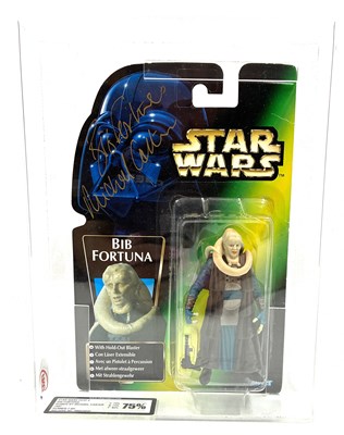 Lot 74 - Hasbro Star Wars Autographed Power of the Force 2 Bib Fortuna 3 3/4" figure Graded UKG 75%