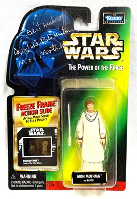 Lot 77 - Hasbro Star Wars Autographed Freeze Frame Mon Mothma 3 3/4" figure MOC