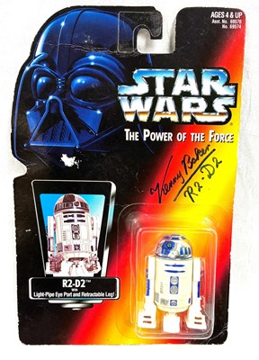 Lot 79 - Hasbro Star Wars Autographed Power of the Force 2 R2-D2 3 3/4" figure MOC
