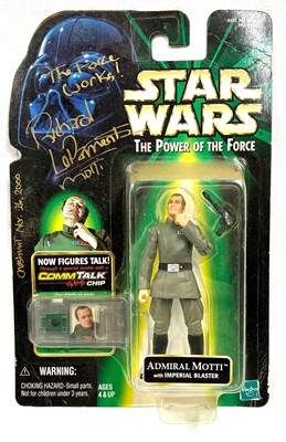 Lot 82 - Hasbro Star Wars Autographed Commtalk Admiral Motti 3 3/4" figure MOC
