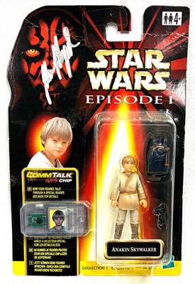 Lot 83 - Hasbro Star Wars Autographed Episode 1 Anakin Skywalker 3 3/4" figure MOC