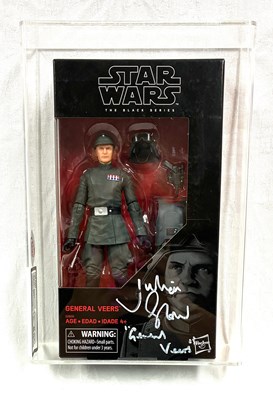 Lot 95 - Hasbro Star Wars Autographed Black Series General Veers 6" figure Graded UKG 85% MISP