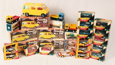 Lot 1 - Tinplate, Diecast & Plastic. Mixed group of push along & friction drive vehicles.