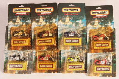 Lot 50 - Matchbox Superfast Group of 8 x internal Chinese market issue Harley Davidson Motorcycles