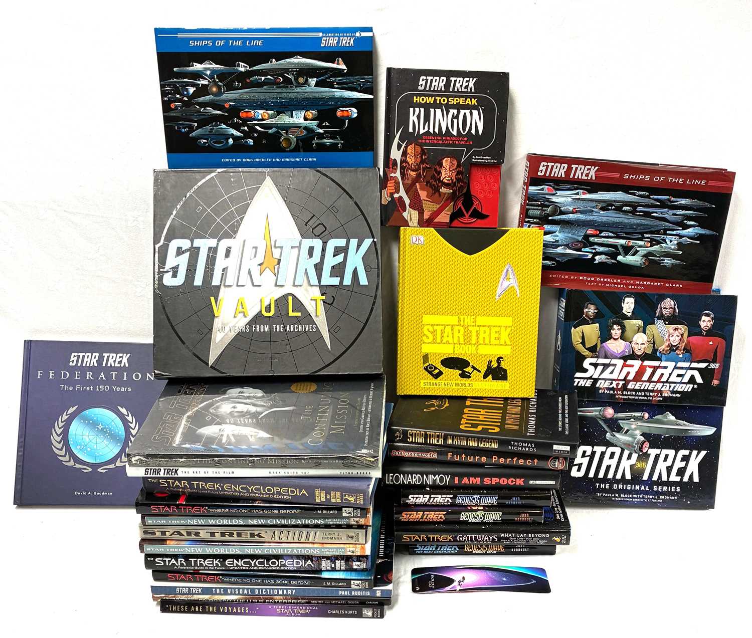 Lot 347 - Large quantity of Star Trek large size Hard Back Reference books and Novels, COLLECTION ONLY
