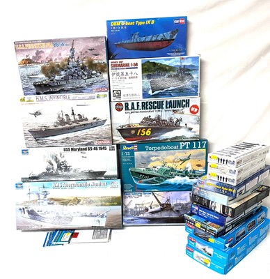 Lot 139 - Dragon, Eduard, Revell & Others Similar - Mixed Group Naval Ship & Submarine Kits.