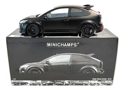 Lot 243 - Minichamps 1/18th scale Die-cast Ford Focus RS500 2010 (matt black)