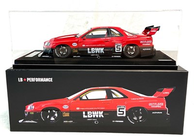 Lot 251 - INNO18 Models 1/18th scale Die-cast Nissan Skyline LBWK Liberty Walk ER34 (red/black) MIB