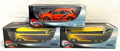 Lot 261 - Hot Wheels 100% 1/18th scale Die-cast vehicles x 3 MIB