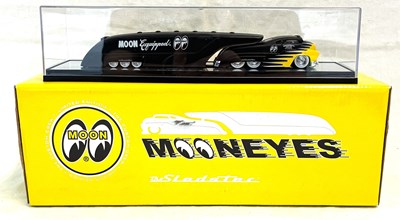Lot 267 - Big Lou's Custom Crew Mooneyes Die-cast The Sledster (yellow & matt black) MIB