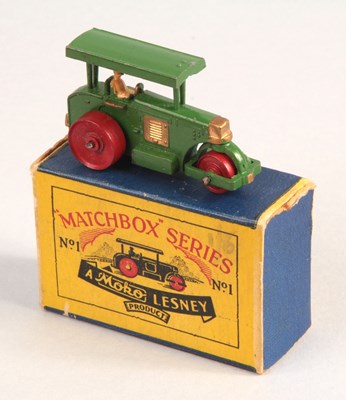 Lot 1 - Matchbox Regular Wheels 1a Aveling Barford Road Roller - Stannard Code 1 with CURVED CANOPY ENDS