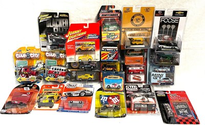 Lot 280 - 1/64 Scale Die-cast vehicles x 21 including Johnny Lightning, M2 Machines, Mini GT and others MISP