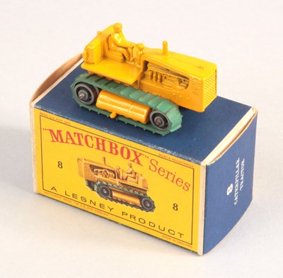 Lot 34 - Matchbox Regular Wheels 8c Caterpillar Tractor - Stannard Code 6 with SILVER PLASTIC ROLLERS