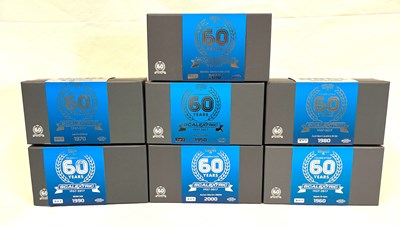 Lot 291 - Full set of 7 Scalextric 60th Anniversary Cars MISP